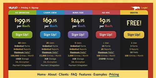 instantShift - Inspirational Pricing Page Designs