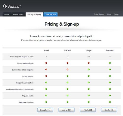 instantShift - Inspirational Pricing Page Designs