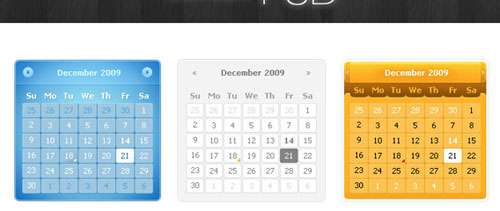 Calendars free psd file