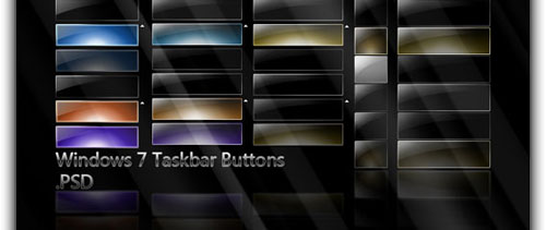 Win7 Taskbar Buttons free psd file