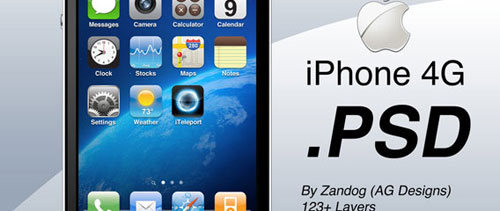 Apple iPhone 4G free psd file