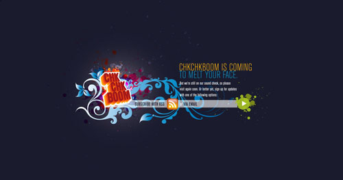 chkchkboom.com launching soon page design