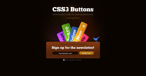 css3buttons.com launching soon page design