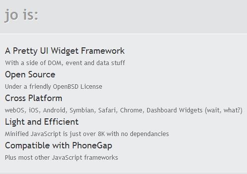 Jo HTML5 Mobile App Framework