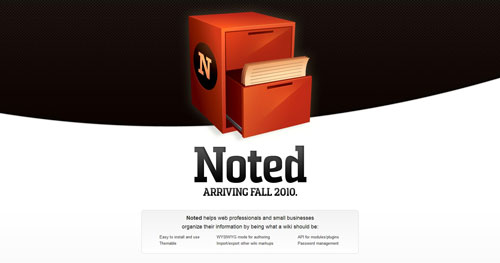 notedwiki.com launching soon page design