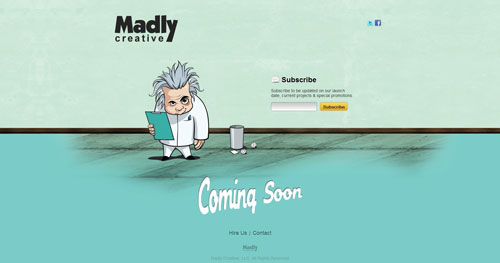 madlycreative.net launching soon page design