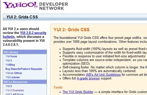 YUI 2 CSS framework