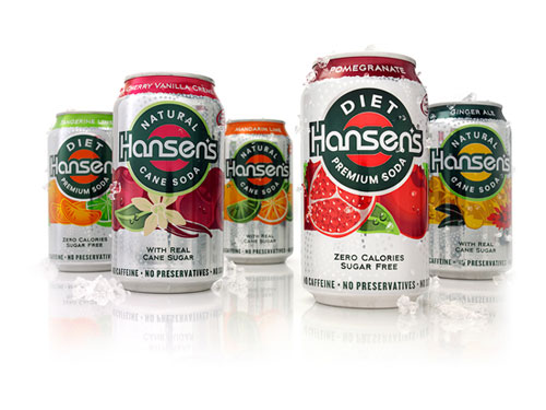 Hansens Natural and Diet Sodas Aluminum Based Package Design