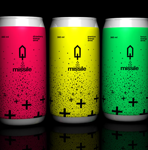 Missile Energy Drink Aluminum Based Package Design