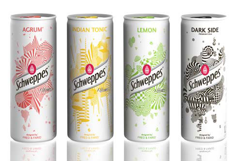 Schweppes Limited Edition Slim Cans Aluminum Based Package Design