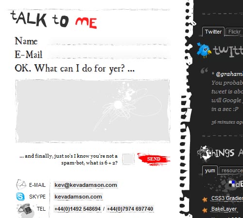kevadamson.com form design