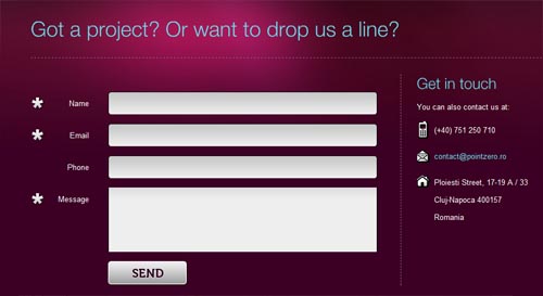 pointzero.ro form design