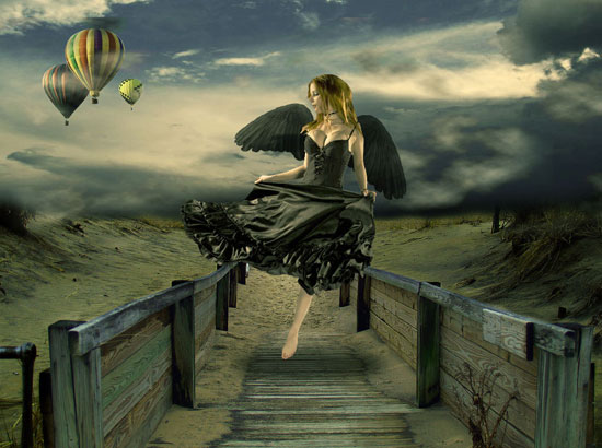 Design Surreal Composition Fallen Angels Dream Fly