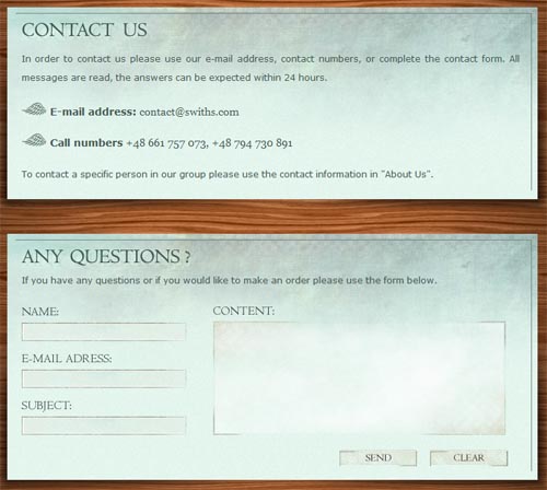 swiths.com form design