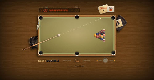 agent8ball.com HTML5 and CSS 3 inspiration showcase site