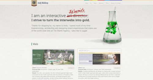 andywaldrop.com HTML5 and CSS 3 inspiration showcase site