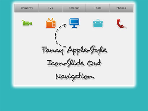 Fancy Apple-Style Icon Slide Out Navigation jquery tutorial