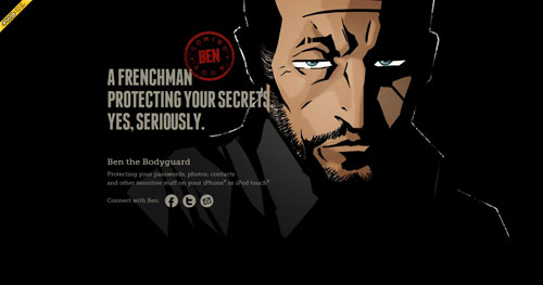 benthebodyguard.com HTML5 and CSS 3 inspiration showcase site