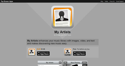 myartistsapp.com Selection Of 45 Sites That Are Neat Thanks To jQuery