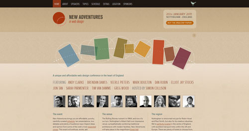 newadventuresconf.com HTML5 and CSS 3 inspiration showcase site