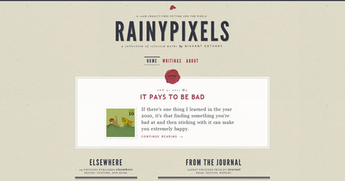 rainypixels.com HTML5 and CSS 3 inspiration showcase site