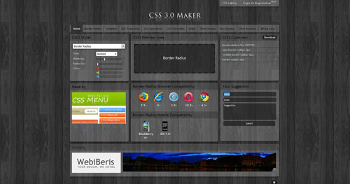 css3maker.com HTML5 and CSS 3 inspiration showcase site