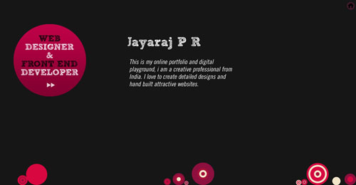 jayarajpr.com HTML5 and CSS 3 inspiration showcase site