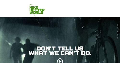 nikebetterworld.com HTML5 and CSS 3 inspiration showcase site